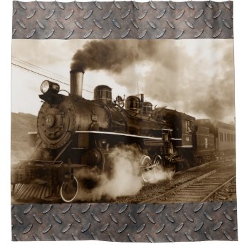 Train 4 Image Options Shower Curtain by Ronspassionfordesign at Zazzle