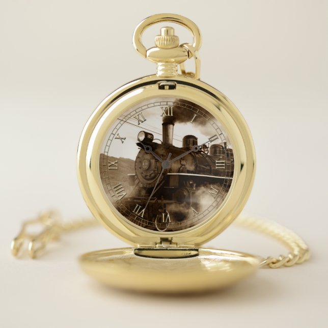 Train 4 & Numeral Option Pocket Watch (Inside)