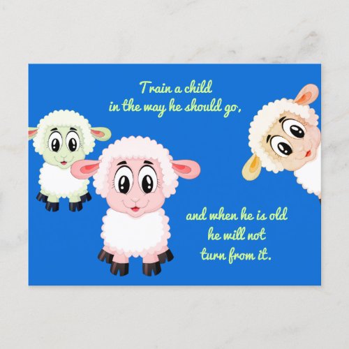 Train a Child Lambs Childcare Scripture  Postcard