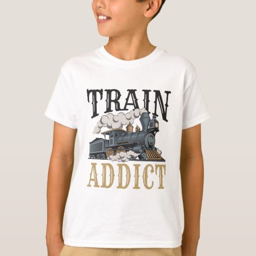 Train Addict Model Railroad Railway Hobbyist T_Shirt