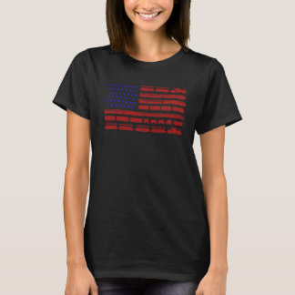 Train American Flag Patriotic Locomotive Railroad T-Shirt