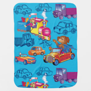 train and car baby blanket