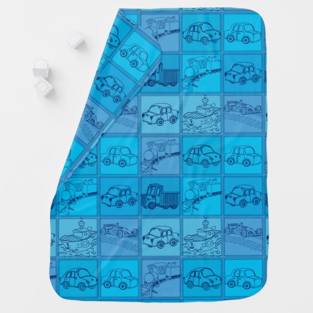 train and car baby blanket (In Situ)
