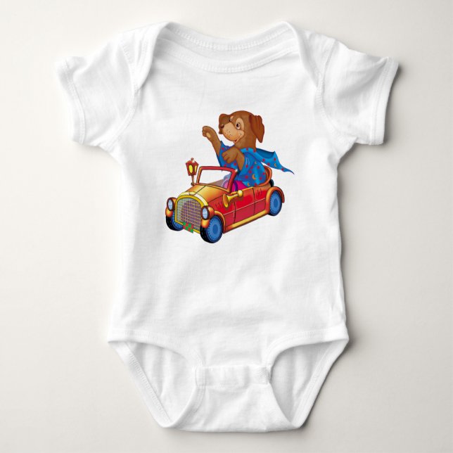 train and car baby bodysuit (Front)
