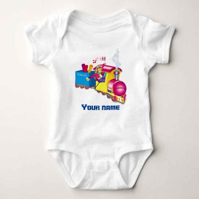 train and car baby bodysuit (Front)