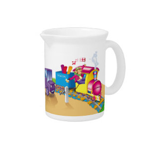 train and car drink pitcher