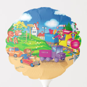 train and car for the boy balloon