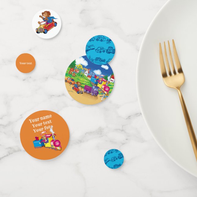 train and car for the boy confetti (Group)