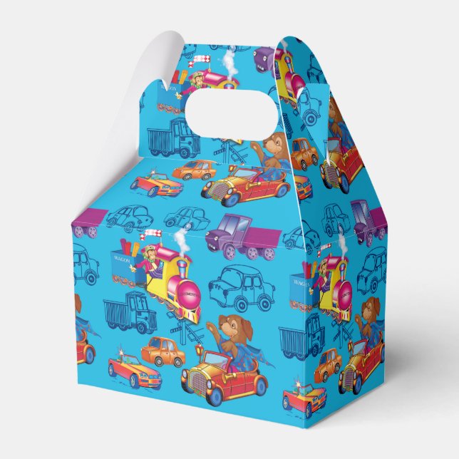 train and car for the boy favor boxes (Front Side)