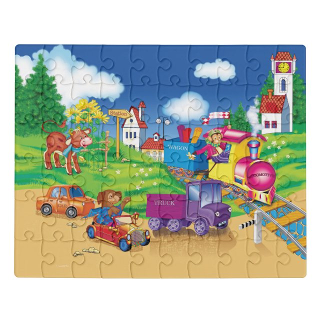 train and car jigsaw puzzle (Puzzle Horizontal)