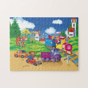 train and car jigsaw puzzle