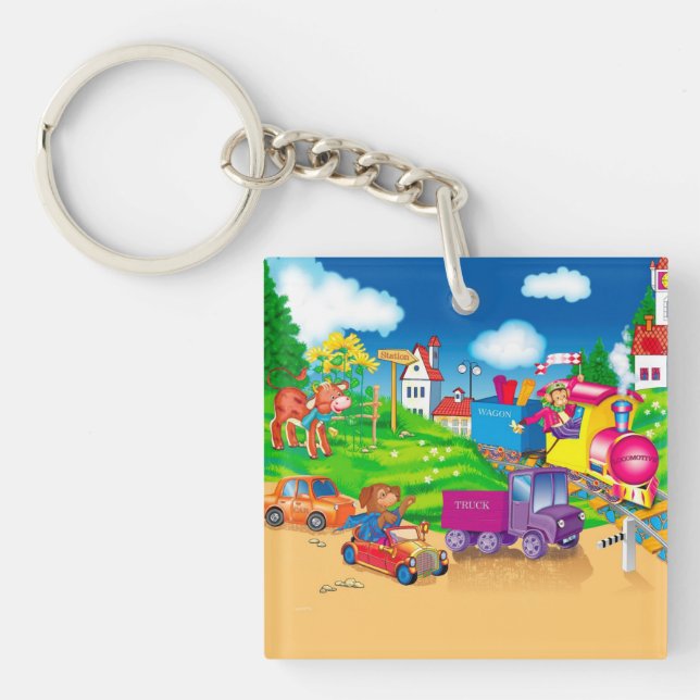 train and car keychain (Front)