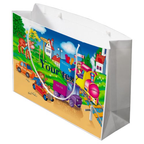 train and car large gift bag