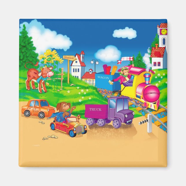 train and car magnet (Front)