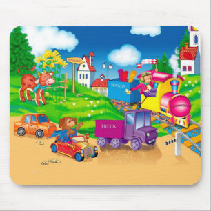 train and car mouse pad