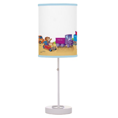 train and car table lamp