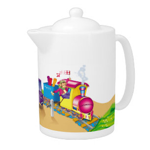 train and car teapot