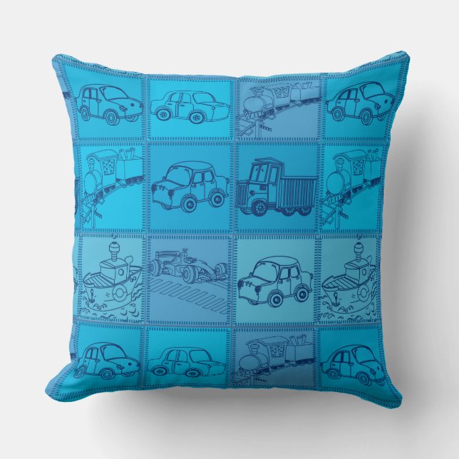 train and car throw pillow (Front)