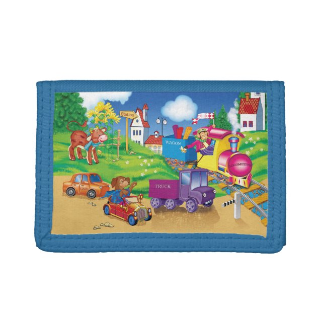 train and car tri-fold wallet (Front)