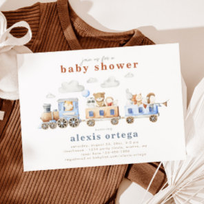 Train Animals Baby Shower Invitation | Train