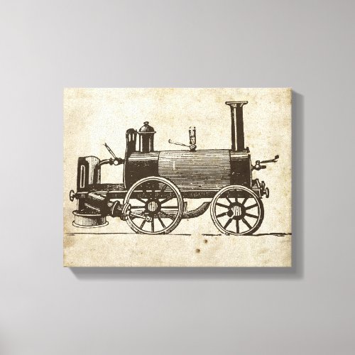 Train Antique Toy Steam Train Engine Canvas Print