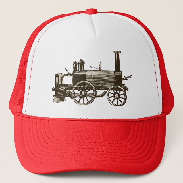 Train Antique Toy Steam Train Engine Trucker Hat (Front)