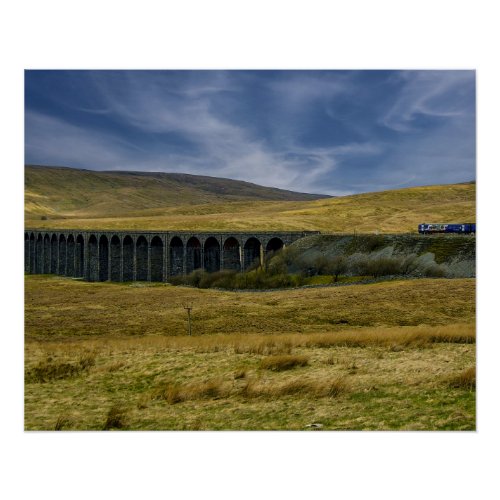 Train Approaching the Ribblehead Viaduct Poster