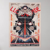 Train, Art Deco Vintage Art Poster