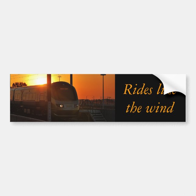 Train at sunset bumper sticker (Front)