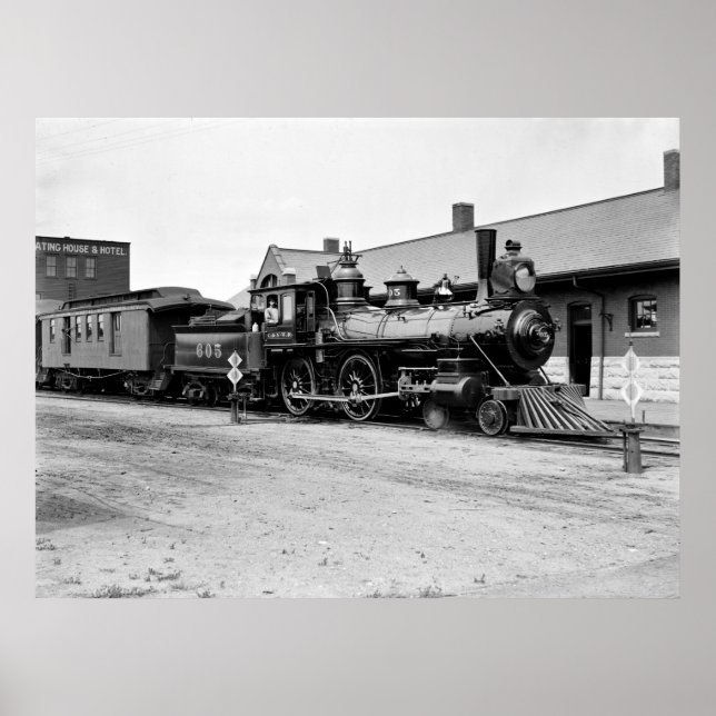 Train at Tracy, Minnesota, early 1900s Poster (Front)
