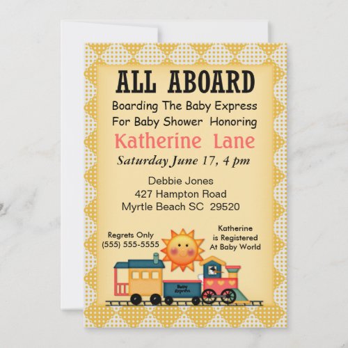 Train Baby Shower  Invitation