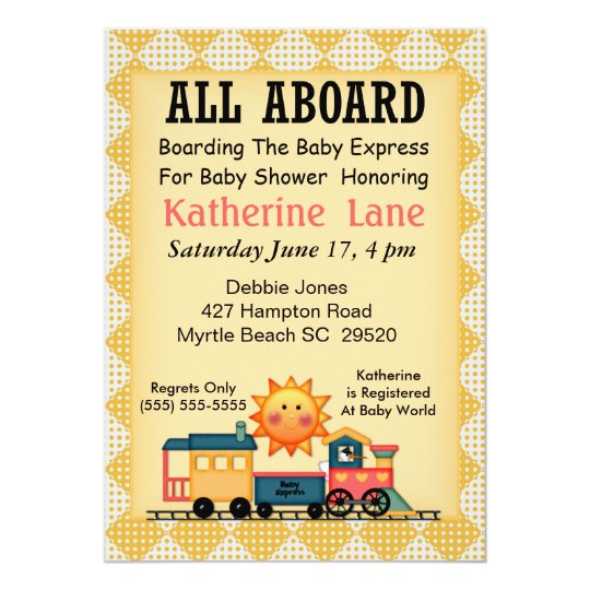 Train Baby Shower Invitation | Zazzle.com