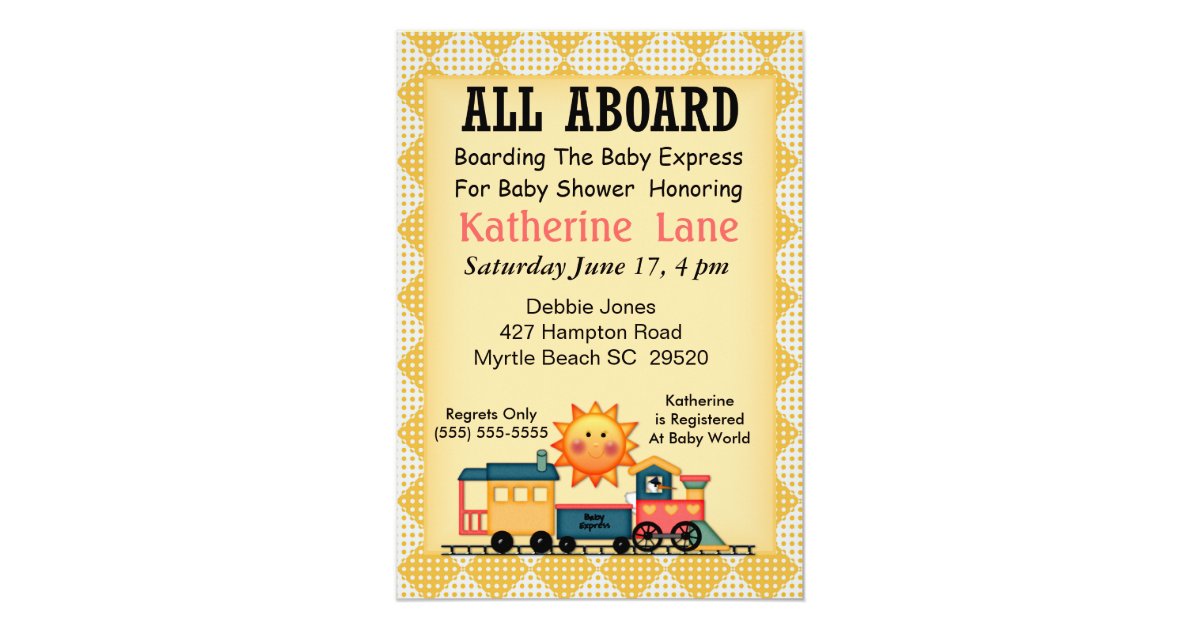 Train Baby Shower Invitation | Zazzle.com