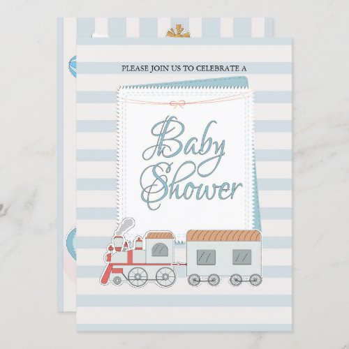 Train Baby Shower Invite
