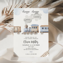 Train baby shower invite, Chugga Boy baby shower
