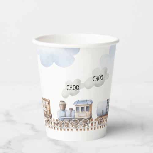 Train baby shower Paper Cups