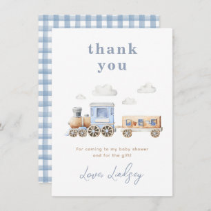 Train Baby Shower Thank You Card