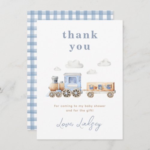 Train Baby Shower Thank You Card 