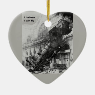 train believe it can fly ceramic ornament