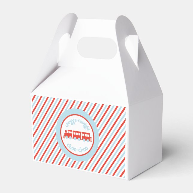 Train Birthday Gable Favor Box (Front Side)