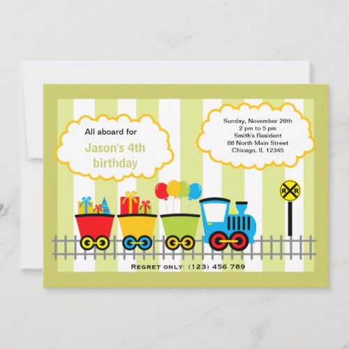 Train Birthday Invitation