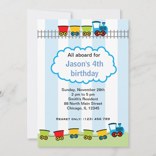 Train Birthday Invitation (Front)