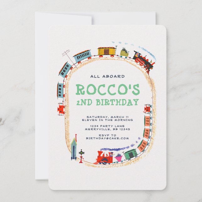 Train Birthday Invitation (Front)