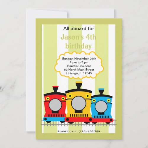 Train Birthday Invitation