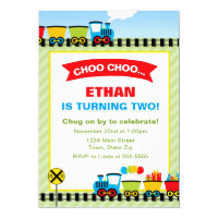 Train Birthday Invitation 5x7 Photo Card