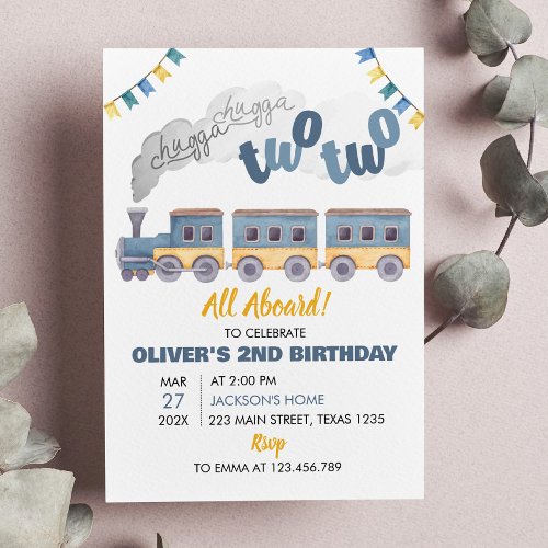 Train Birthday Invitation All Board