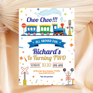 Train Birthday Invitation Chugga Chugga Two Two