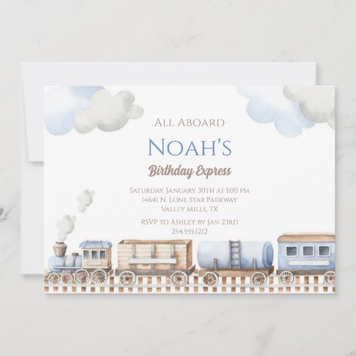 Train Birthday Invitation Personalized Invite