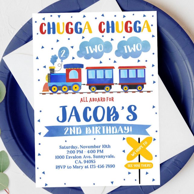 Train Birthday Invitation Train Party Invite Chugg (Creator Uploaded)