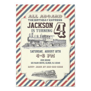 train birthday invitations zazzle